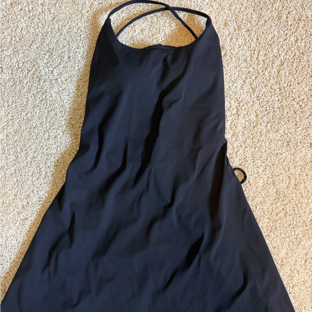Simple Black Halter Slip Dress